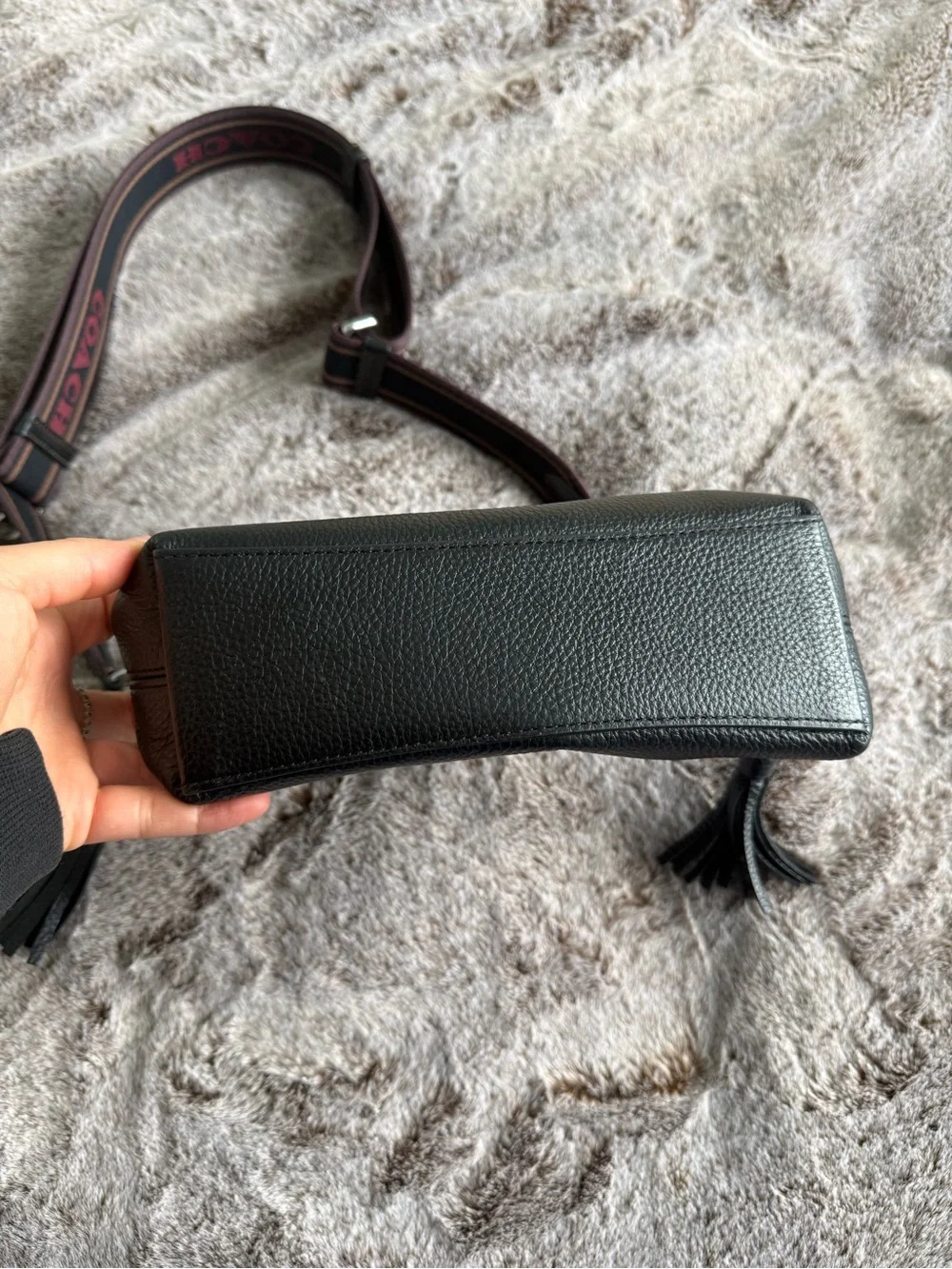 Coach Andy horse & carriage leather crossbody purse black